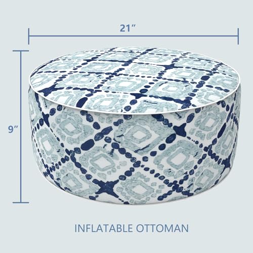Inflatable Stool Ottoman Footrest with Handle