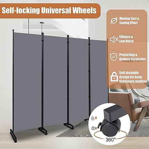 Room Divider 88'' Wide Folding Privacy Screens