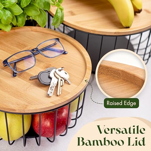 Fruit Basket for Kitchen Counter Set of 3 (3 Count)