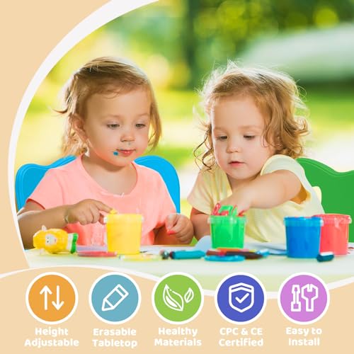 Kids Table and 4 Chairs Set for Ages 3