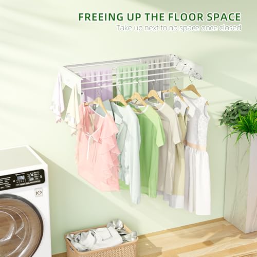 Wall Mounted Drying Rack for Laundry 40''
