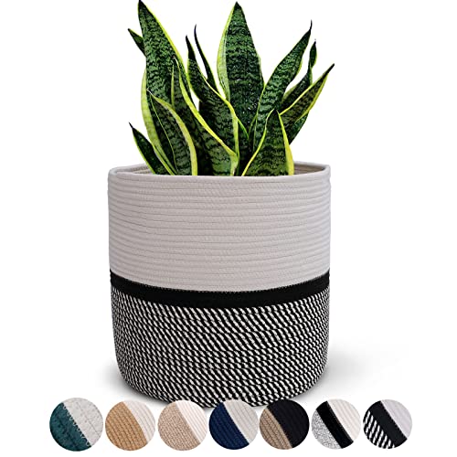 Cotton Rope Plant Basket Woven Basket for 10" 11" Pot