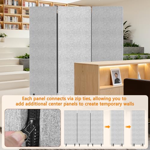 Soundproof Room Divider with Wheels (3 Count)