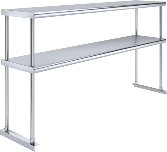 AmGood Double OverShelf Stainless Steel NSF - Many (60" Long x 14" Deep) - NestledHome