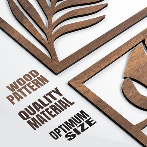 Modern Wooden Wall Sculptures (3 Count)