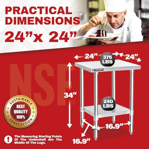 24x24 Stainless Steel Work Table