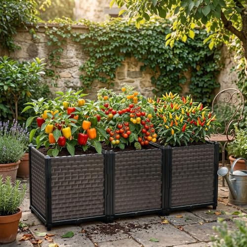 Large Planters for Outdoor Plants 20" Tall Planter Box (3 Count)