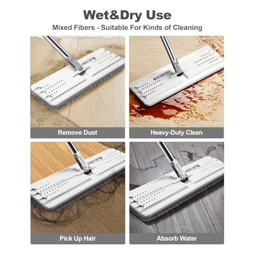 Microfiber Replacement Mop Pads for 13" Flat Mop System (6 Count)
