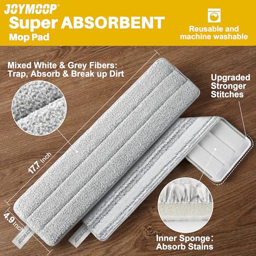 17.7 Inch Microfiber Mop Replacement Pads (2 Count)