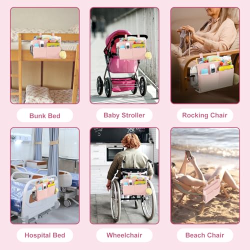 Bedside Caddy Hanging Bed Organizer Storage Bag Pocket for Bunk and Hospital Beds