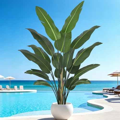 Artificial Bird of Paradise Tree 8FT 17 Thick Matte Texture Leaves