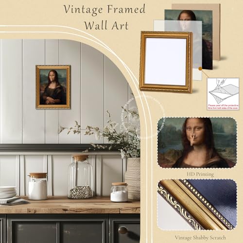 Vintage Gold Framed Wall Art for Home Decor