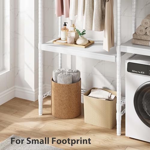 Double Row Over Washer and Dryer Storage Shelves