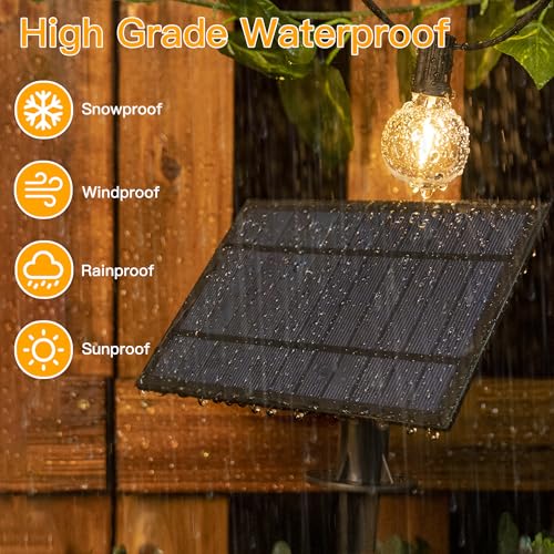 60FT 27 Bulbs Solar String Lights Outdoor Waterproof with Remote (60 Foot)