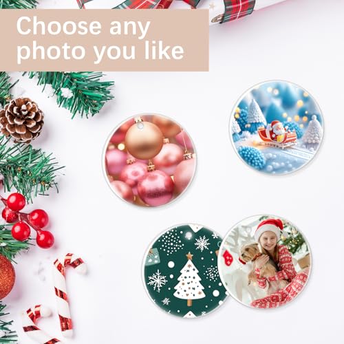 50 PCS Sublimation Ceramic Ornament Blank 3 inch Round Crafting DIY Personalized Christmas Home Decor Bulk Two (50 Count)