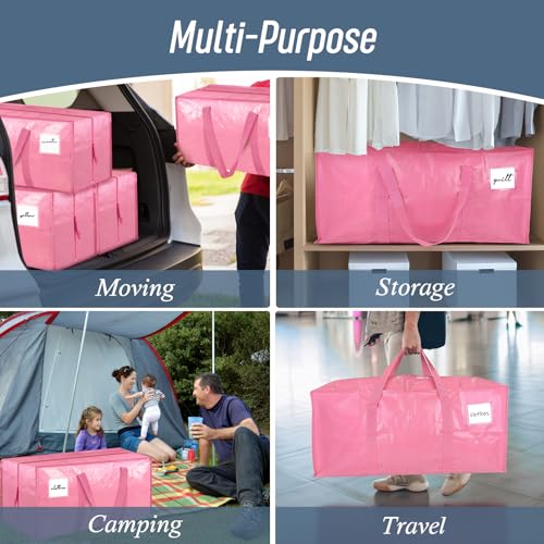 6 Pack Extra Heavy Duty Large Moving Bags with Strong Zipper (6 Count)
