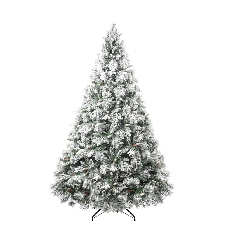 6.5ft Snow Flocked Christmas Tree with Lights