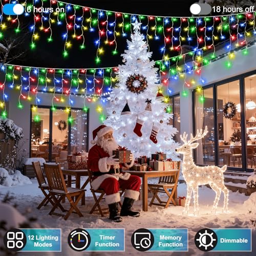 810 LED 82FT Christmas Icicle Lights