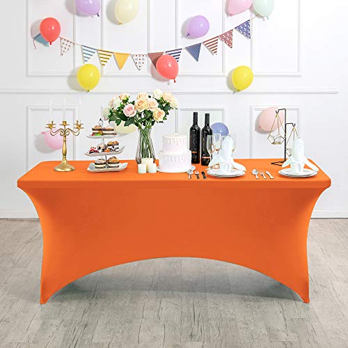 2Pack Spandex Table Cover for 4FT or 6ft or 8ft Table Universal Fitted Stretch Tablecloth for Party (2 Count)