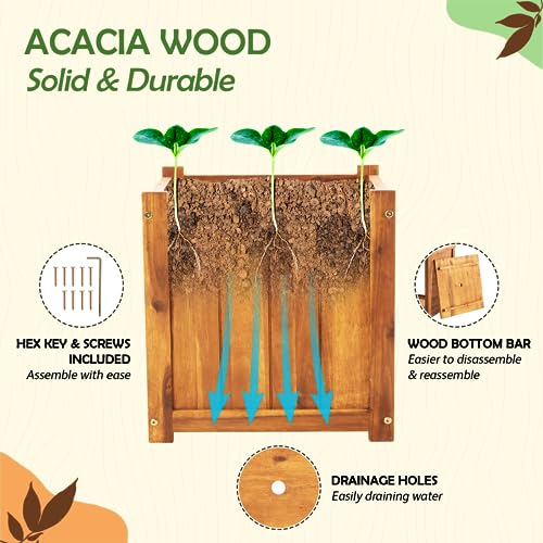 Set of 2 Hardwood Outdoor Flower Box (2 1)
