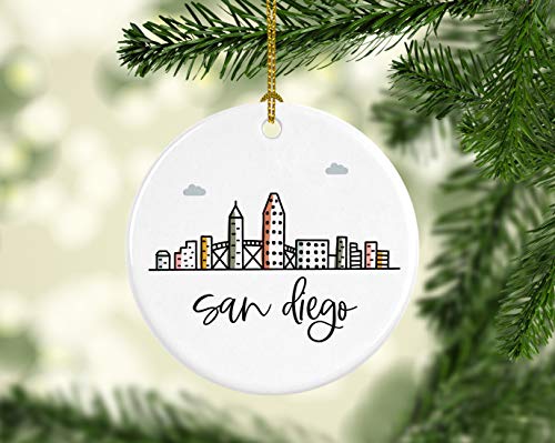 Round Ceramic Porcelain Christmas Tree Ornament Keepsake
