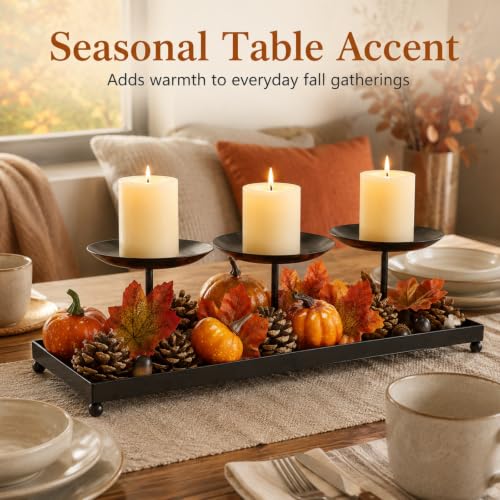 3 Pillar Candle Holders Centerpiece