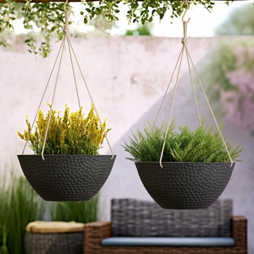 Large Hanging Planters for Outdoor Plants (2 Count)