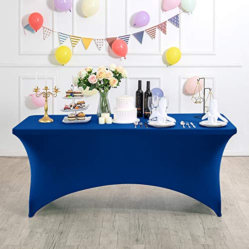2Pack Spandex Table Cover for 8FT or 4ft or 6ft Table Universal Fitted Stretch Tablecloth for Party (2 Count)