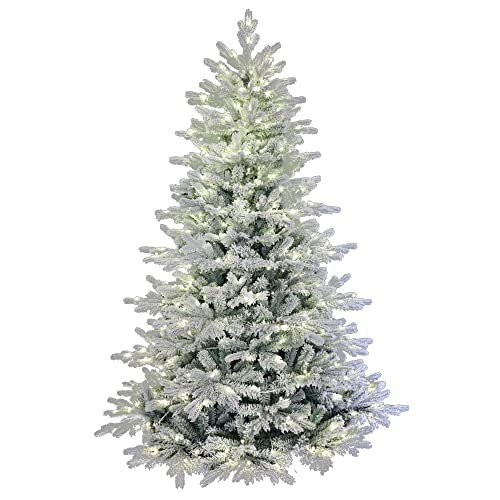 5 Foot Pre lit Snow Angel Blue Spruce Flocked Artificial Christmas Tree