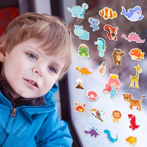 Window Clings Stickers for Kids Window Gel Clings Decals Thick Gel Clings Toddlers and Adults Classroom Home Nursery Airplane Birthday Party Supplies