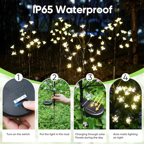 2 Pack Solar Lights Outdoor Waterproof (2 Count)