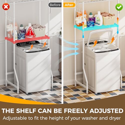 Laundry Organizer Shelves Over the Washer and Dryer Storage Shelf