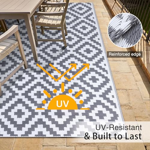 Outdoor Rug 4x6 ft Waterproof Reversible Mat