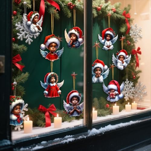 15pcs African American Black Angel Ornaments (15 Count)