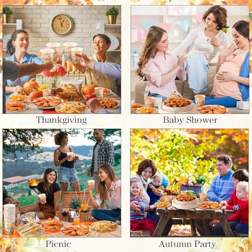 350Pcs Thanksgiving Disposable Tableware Paper Plate (350 Count)