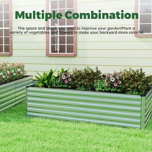 6x3x2ft Outdoor Metal Raised Garden Bed (2 Count)