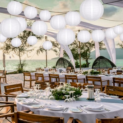 21 Pack White Paper Lanterns (21 Count)