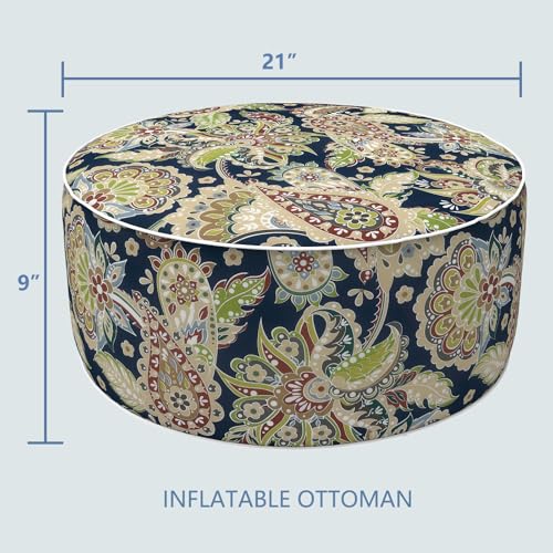 Inflatable Stool Ottoman Footrest with Handle