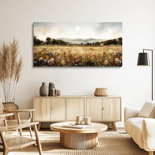 Large Wall Canvas Picture Aesthetics Vintage Lawn Painting With Printed Wall Art For Restaurant Classical Landscape Wall Decor For Office Living Room Bedroom Home Decoration 30 X 60 Inches