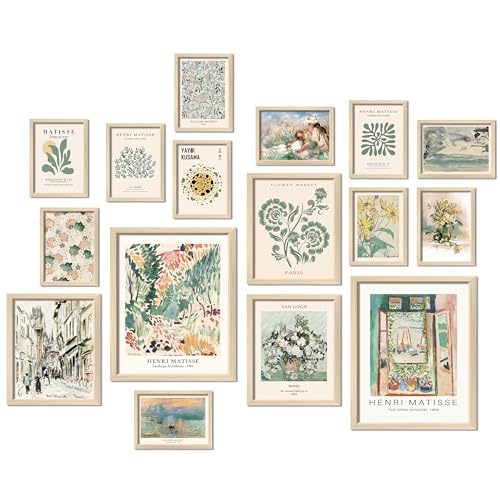 16 PCS Sage Green Wall Art Decor (16 Count)