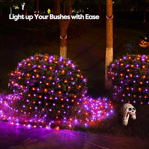 Halloween Lights Outdoor 360LED 11.5ft x 6.9ft Halloween Net Lights with 8 Modes