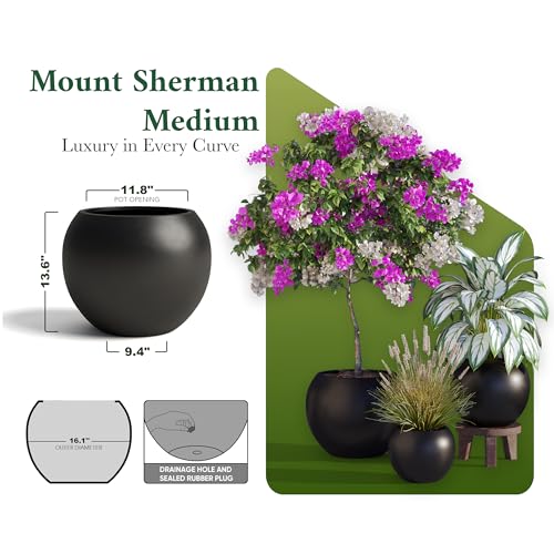 Fiberstone Large Round Planter for Indoor Outdoor Use