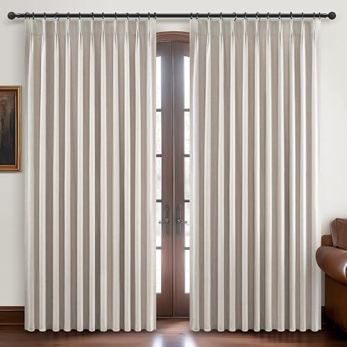 Pinch Pleated Blackout Curtains 70 Inches Wide for Living Room (2 Count)