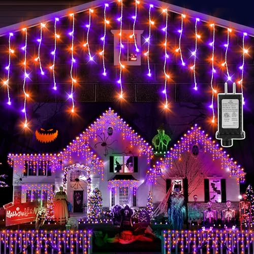 99FT 1216 LED Orange Purple Halloween Lights Decortation