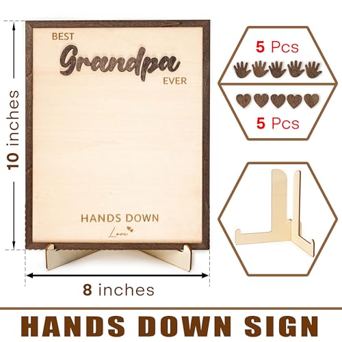 Best Grandpa Ever Hands Down Sign Wooden Handprint Frame DIY Gifts