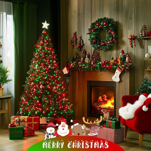 600 LED Red and Green Halloween String Lights Outdoor Clear Wire (168 Foot)