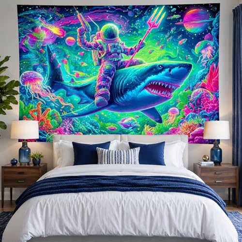 Blacklight Tapestry Galaxy Room Wall Art 78 x 59 Inch