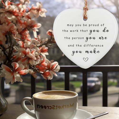 Thank You Ceramic Heart Ornament