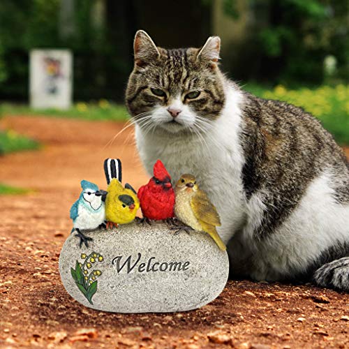 Birdy Welcome Garden Stone Statue