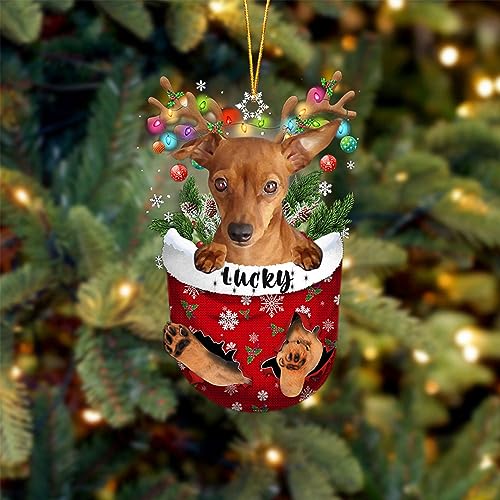 Red Miniature Pinscher Dog Christmas Ornament
